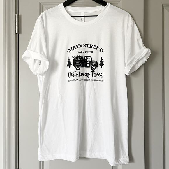 Disney Main Street Christmas Tee - Mickey Mouse Handmade White Large - Picture 3 of 6